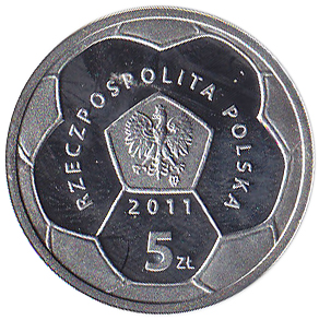 (2011) Монета Польша 2011 год 5 злотых &quot;Футбольный клуб Полония. Варшава&quot;  Серебро Ag 925  PROOF