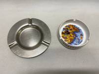 Пепельница 2 шт фарфор и металл