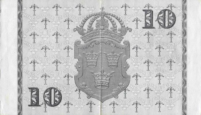 (,) Банкнота Швеция 1953 год 10 крон &quot;Густав I Васа&quot;   UNC