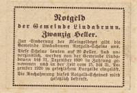(№1920) Банкнота Австрия 1920 год "20 Heller"