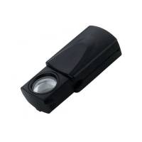 Лупа карманная MG21008 Выдвижная, с подсветкой, увеличение 30х, в виде брелка, Черная. Китай