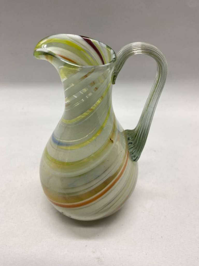 Кувшин цветное стекло СССР гутная техника