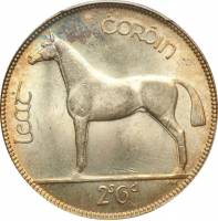 (№1928km8) Монета Ирландия 1928 год 2frac12; Shillings (Half Crown) - Saorstaacute;t Eacute;ireann