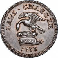 (№1733km5d.2) Монета Остров Мэн 1733 год 1 Penny (Джеймс Стэнли, Матовым Колпачком)