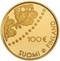 (№2014km223) Монета Финляндия 2014 год 100 Euro (Дань финской Markaa и нумизматики)