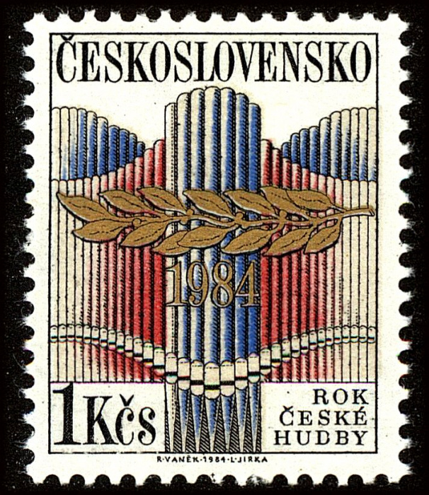 (1984-022) Марка Чехословакия &quot;Органные трубы&quot;    Год чешской музыки III Θ