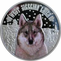(2014) Монета Остров Ниуэ 2014 год 2 доллара "Восточно-сибирская лайка"  Медно-никель, покрытый сере