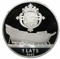 () Монета Латвия 2003 год 1 лат ""   AU