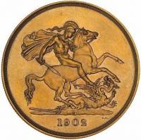 () Монета Австралия 1902 год 5  ""   Биметалл (Платина - Золото)  UNC