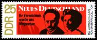 (1968-087) Марка Германия (ГДР) "Либкнехт и Люксембург"    Октябрьская революция II Θ