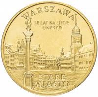 (194) Монета Польша 2010 год 2 злотых "Варшава. Старый город"  Латунь  UNC