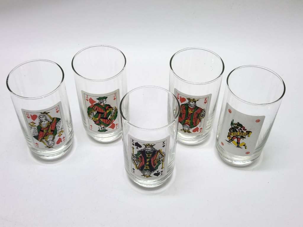 Стаканы 5 штук Игральные карты высота 11 см