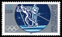 (1983-087) Марка Германия (ГДР) "Биатлон"    Зимние ОИ 1984, Сараево III O