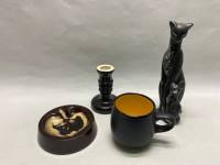 Набор керамики статуэтка, подсвечник, кружка, пепельница