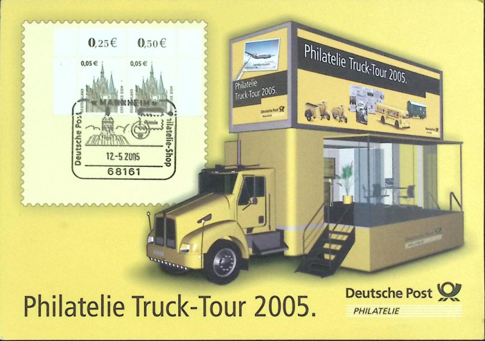 (2005-год)Сцепка марок в буклете, 2 шт Германия &quot;Deutishland&quot;  Гашёные  ,  Θ