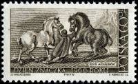 (1966-064) Марка Польша "Конюх с лошадьми" , III Θ