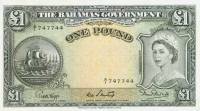 (№P-15a) Банкнота Багамские острова 1953 год 1 Pound "Багамский фунт"