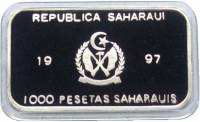 () Монета Западная Сахара 1998 год 1000 песет ""  Биметалл (Серебро - Ниобиум)  PROOF