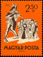 (1959-080) Марка Венгрия "Крысолов"    Fairy Tales III O