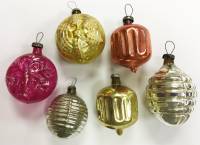 Набор ёлочных игрушек, СССР, 6 шт. (сост. на фото)