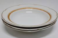 Набор столовых тарелок, 3 шт,  Конаково, д-23.5 см., СССР (сост. на фото)