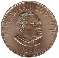 () Монета Тонга 1968 год 2 паанга ""  Медь-Никель  UNC