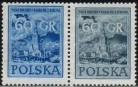 (1955-036-037) Сцепка марок (2 м) Польша "Дворец Культуры" , III O