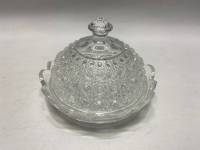 Масленка с крышкой, стекло, СССР, 16 см