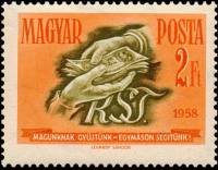 (1958-034) Марка Венгрия "Банкноты"    Сбережения и страхование III Θ