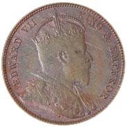 () Монета Стрейтс Сетлментс («Поселения у пролива»)  1904 год 12  ""   Бронза  UNC