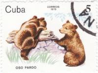 (1979-082) Марка Куба "Бурый медведь"    Животные зоопарка III O