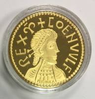 Реплика Монета Англия Не указан год 1 манкус Манкус Кенвульфа  Золочение  PROOF