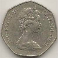 () Монета Великобритания 1973 год 50 пенсов ""   Медь-Никель  AU