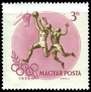 (1956-021) Марка Венгрия "Баскетбол"    Летние Олимпийские игры 1956, Мельбурн II Θ