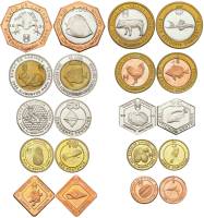 2008 10 монет 7.5 5 2.5 1 эскудо 50 25 10 5 2 1 аво Набор Кабинда Флора и фауна    UNC