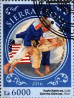 (№2016-7640) Марка Сьерра-Леоне 2016 год "Чемпионы по дзюдо", Гашеная