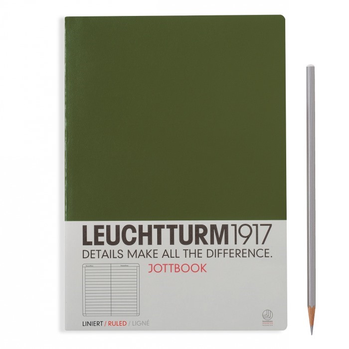 Книга для записей JOTTBOOK MEDIUM A5, хаки, 60 стр., ЛИНЕЙКА. Leuchtturm1917, #349340