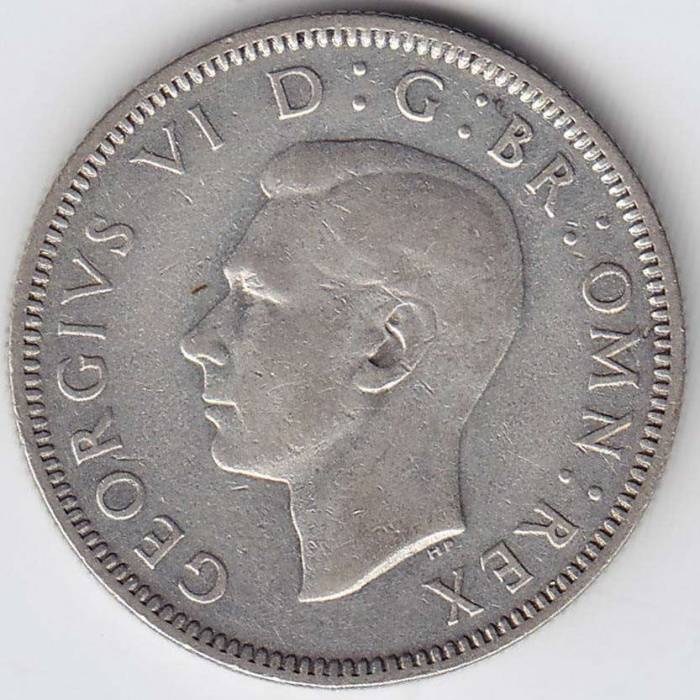 (1950) Монета Великобритания 1950 год 1 шиллинг &quot;Георг VI&quot;  Шотландский герб Медь-Никель  XF