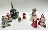 Новогодние статуэтки 7 шт + ёлочка