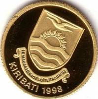 () Монета Кирибати 1998 год 10  ""   Биметалл (Платина - Золото)  UNC