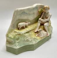 Кашпо ваза Пастушок, фарфор, Германия, конец 19 века (есть сколы)