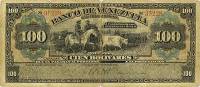 (№1919P-S292) Банкнота Венесуэла 1919 год "100 Boliacute;vares"