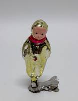 Ёлочная игрушка на прищепке "Мальчик", стекло, 9 см. СССР (сост. на фото)