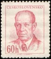 (1953-042) Марка Чехословакия "А. Запотоцкий (Лиловая)"    Президент Запотоцкий (Стандартный выпуск 