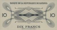 (№1960P-NL1) Банкнота Катанга 1960 год "10 Francs"