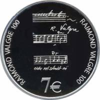 (2013) Монета Эстония 2013 год 7 евро "Раймонд Валгре. 100 лет со дня рождения"  Серебро Ag 925  PRO