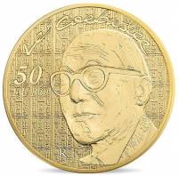 (№2015) Монета Франция 2015 год 50 Euro (Ле Корбюзье)