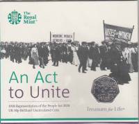 2018 Монета Великобритания 50 пенсов Акт объединения  Медь-Никель  Буклет