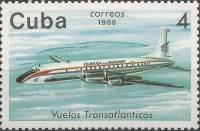 (1988-037) Марка Куба "Гавана-Прага 1961"    40 лет Первого Кубинского трансатлантического перелета 