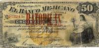 (№1878P-S144b) Банкнота Мексика 1878 год "50 Centavos"